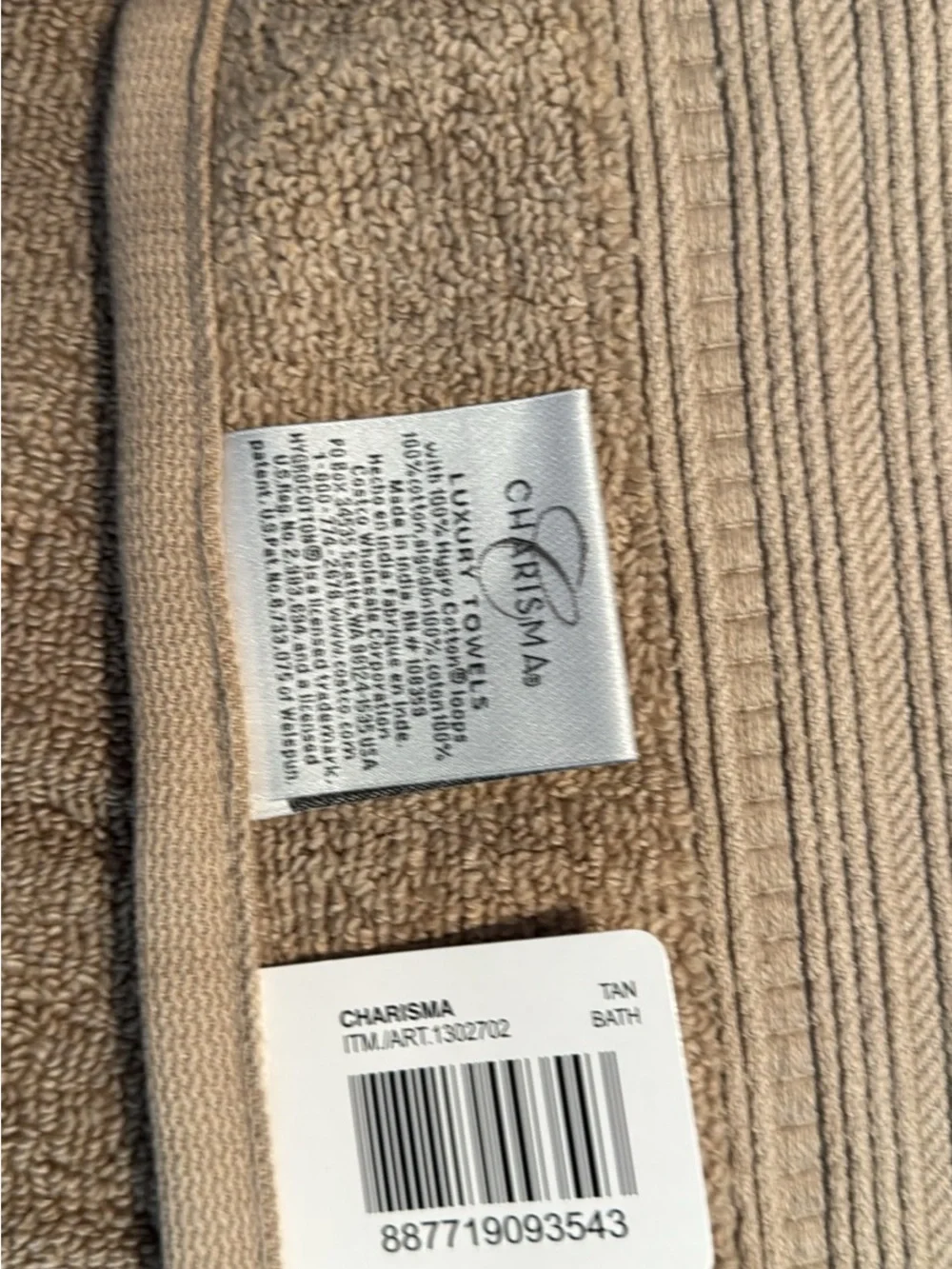 Charisma Cream Plush Bath Towel